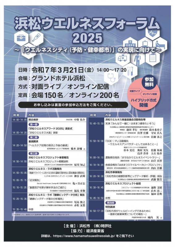 浜松ウエルネスフォーラム2025チラシ