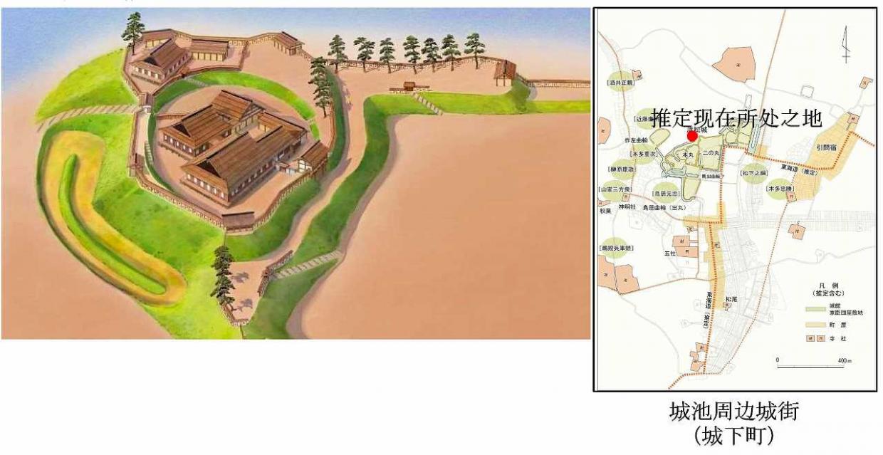 德川家康居城期间的滨松城中心部及城池周边城街