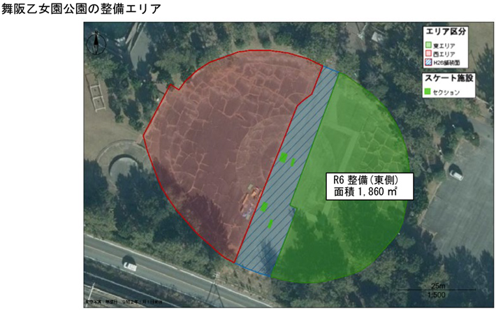 舞阪乙女園公園の整備エリア