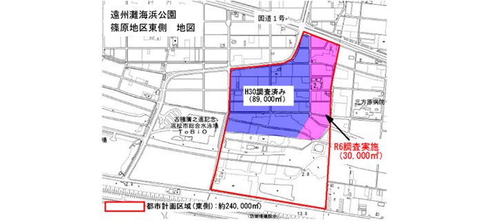 遠州灘海浜公園 篠原地区東側　地図