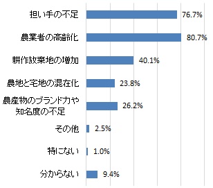 浜松市の農業の課題だと思うもの（グラフ）