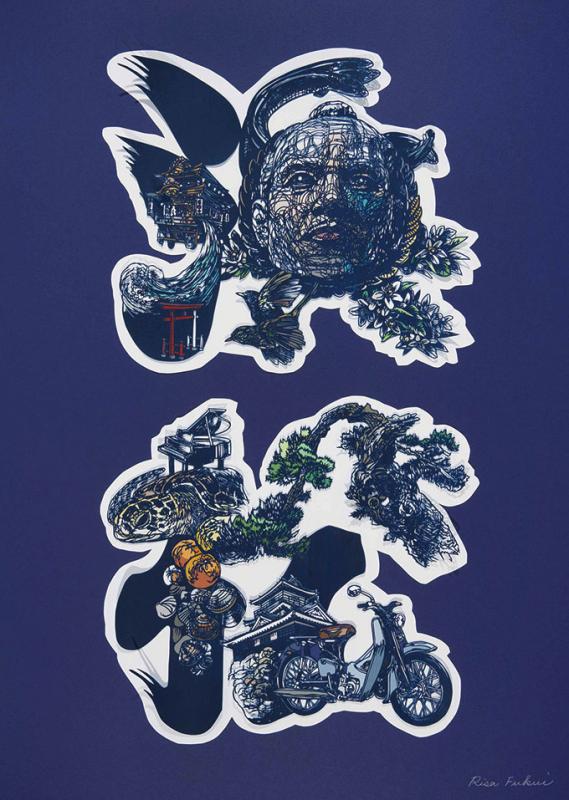 《浜松》福井利佐・作　2024年　切り絵　作家蔵