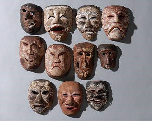 横山八幡神社（天竜区横山町）の田楽面浜松市指定有形民俗文化財