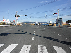 未整備の都市計画路線（尾野高根交差点・浜名区）