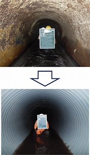 管更生による下水道管路の耐震化