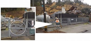 破損したポンプ場