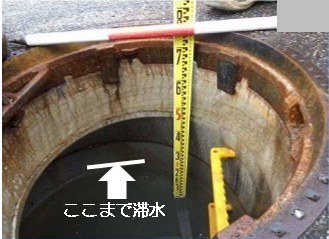 マンホール内の滞水