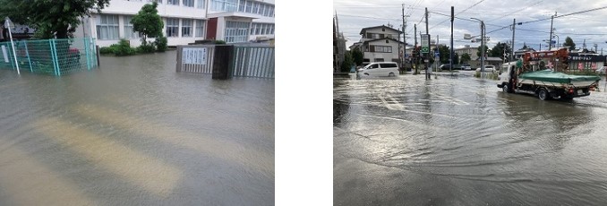 令和4年台風第15号による道路冠水
