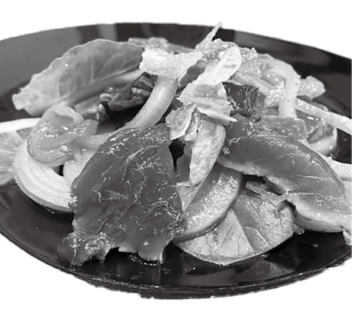 カツオとロメインレタスの温サラダ