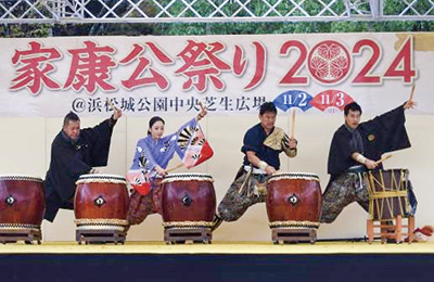 浜松戦国武将隊「葵龍」による家康公祭りでのステージイベント