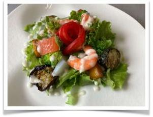 夏野菜と海の幸サラダ風オードブル