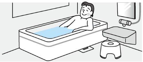 半身浴でクールダウン