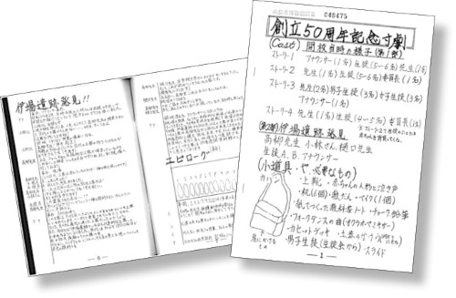 当時の様子が描写された台本