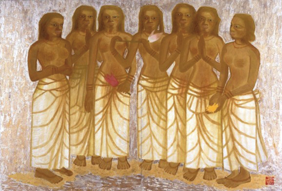 《地の祈り》1987(昭和62)年　浜松市秋野不矩美術館 寄託　所蔵品展　創造の眼Ⅳ～天眼～より