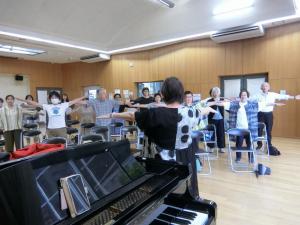 胸を広げ、声を出します