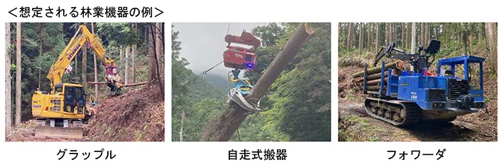 想定される林業機器の例