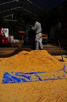 粉々の竹チップ