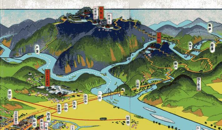 吉田初三郎画鳥瞰図「濱まつ」